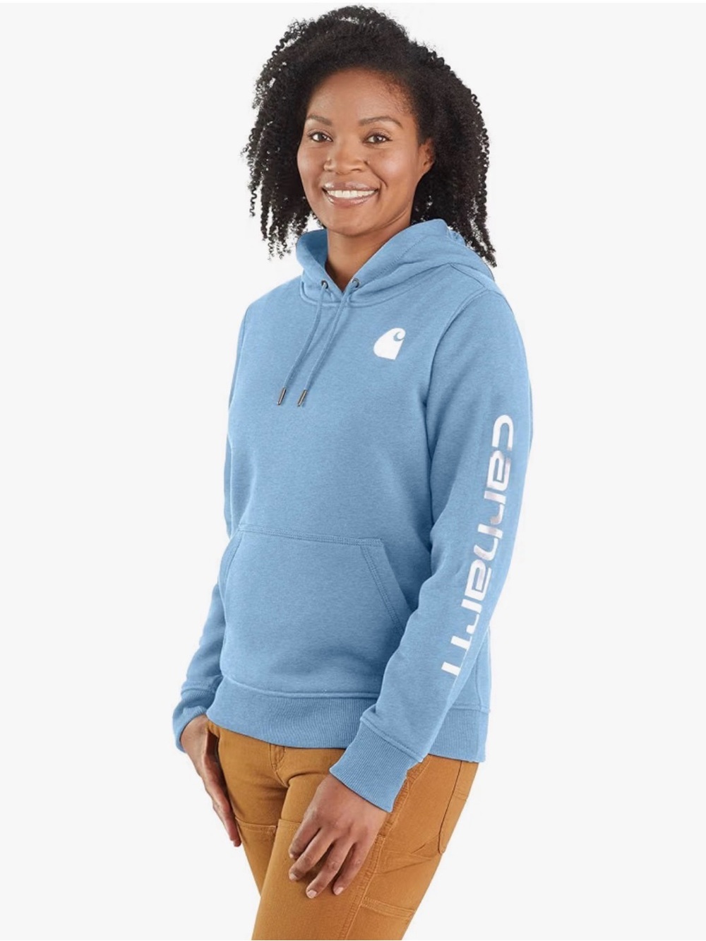 Carhartt mid weight logo hoodie women’s medium bright blue